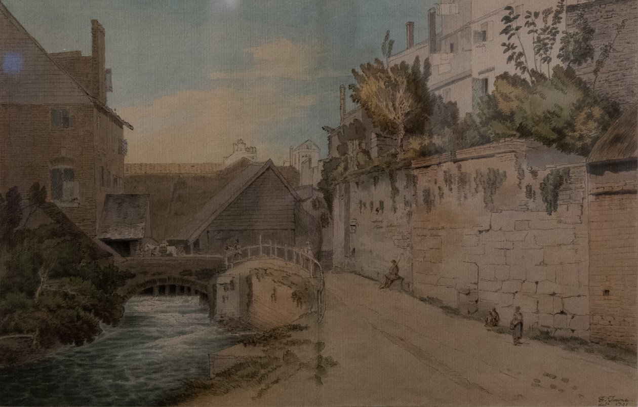 Exeter mezi Quay Gate a West Gate, za městskými hradbami od Francis Towne