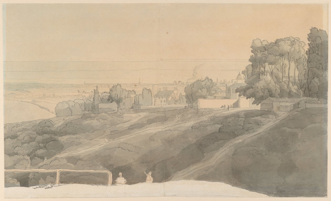 Hampstead Heath, večerní světlo od Francis Towne