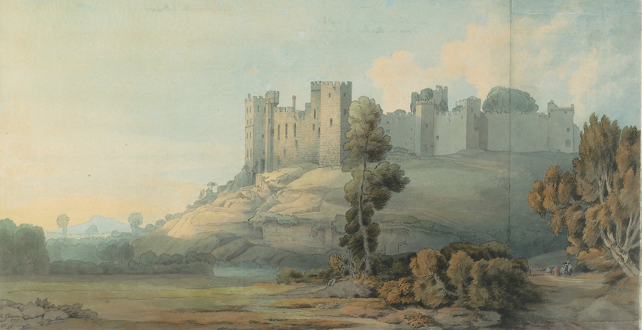 Hrad Ludlow, Shropshire, 1777 od Francis Towne