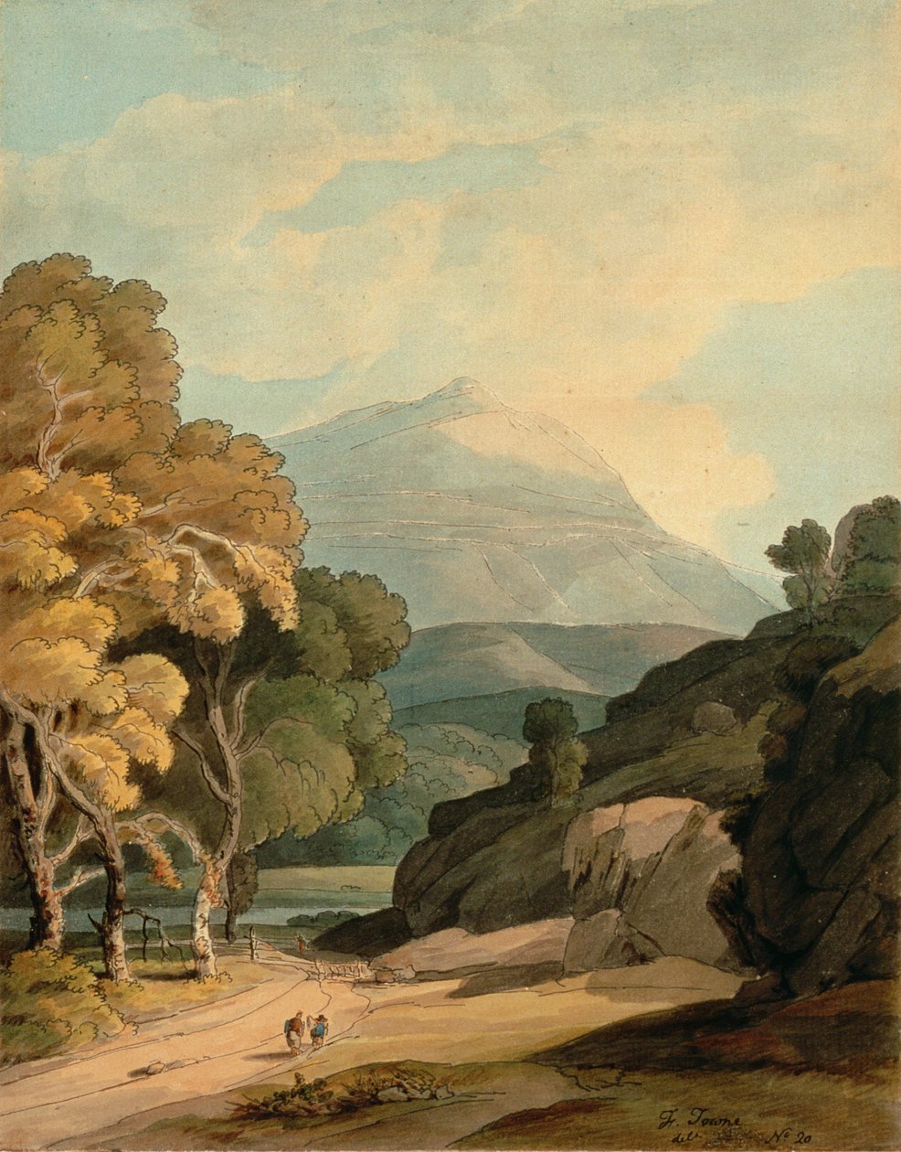 Poblíž Maentwrog, Severní Wales (akvarel na papíře) od Francis Towne