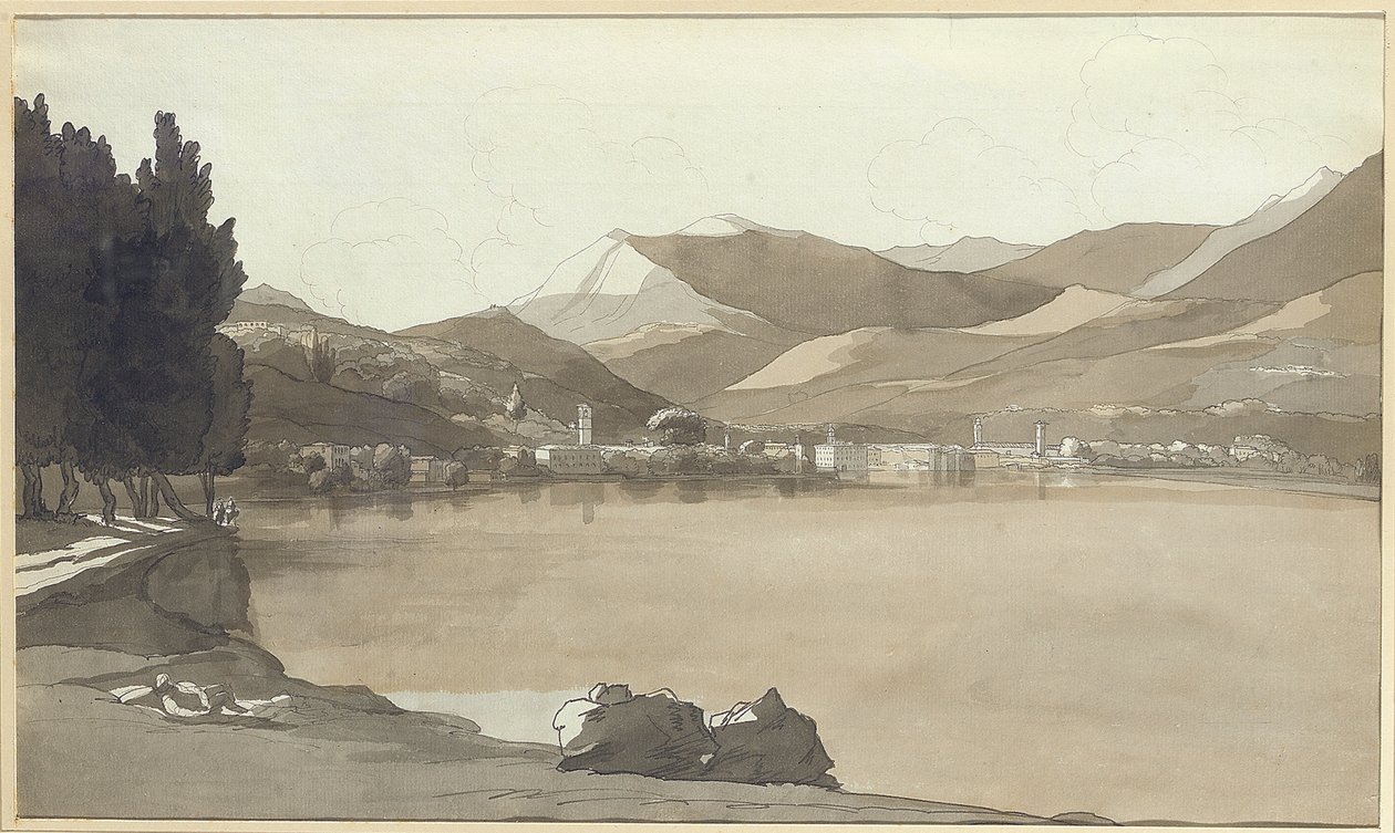 Město Lugano, Švýcarsko, 1781 od Francis Towne