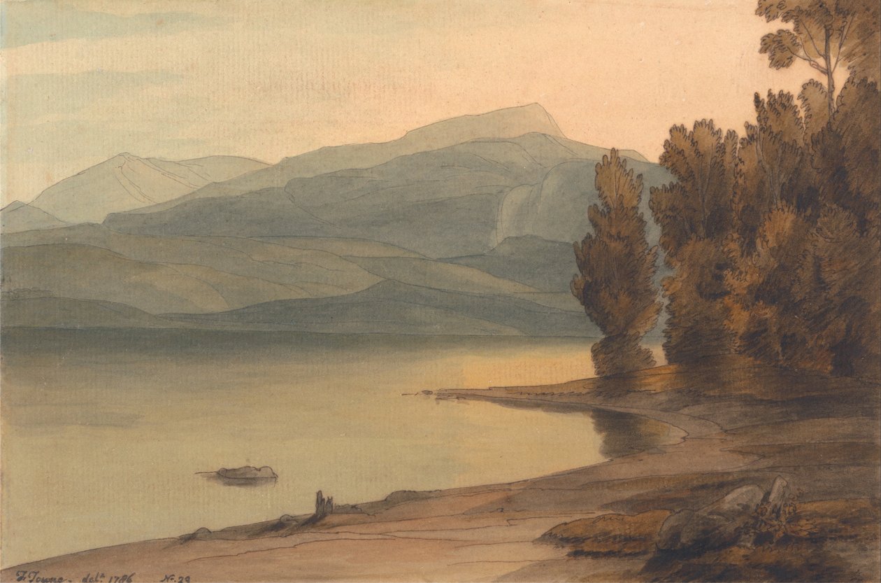 Windermere při západu slunce od Francis Towne