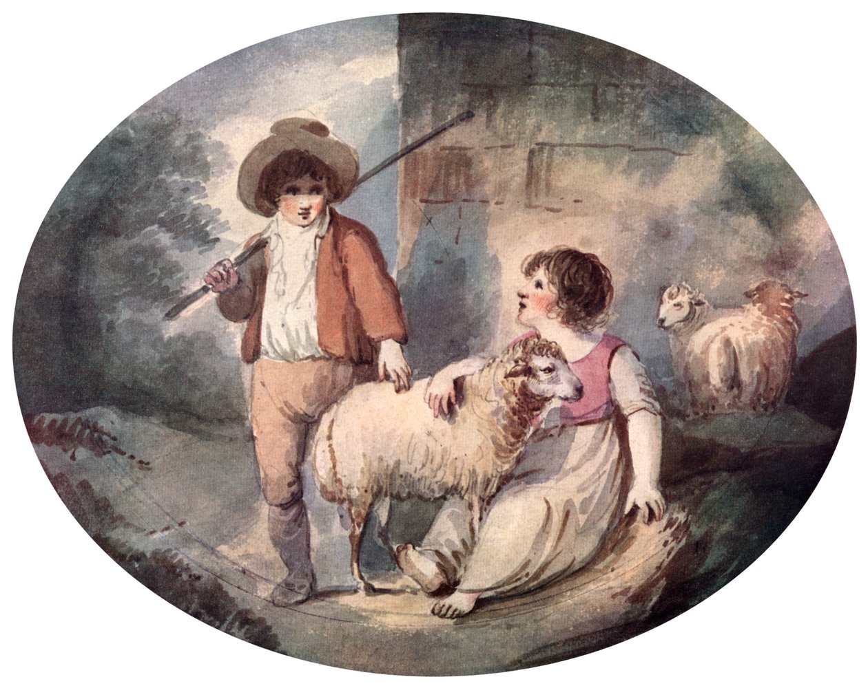 Malá pastýřka, 18. století, 1912 od Francis Wheatley