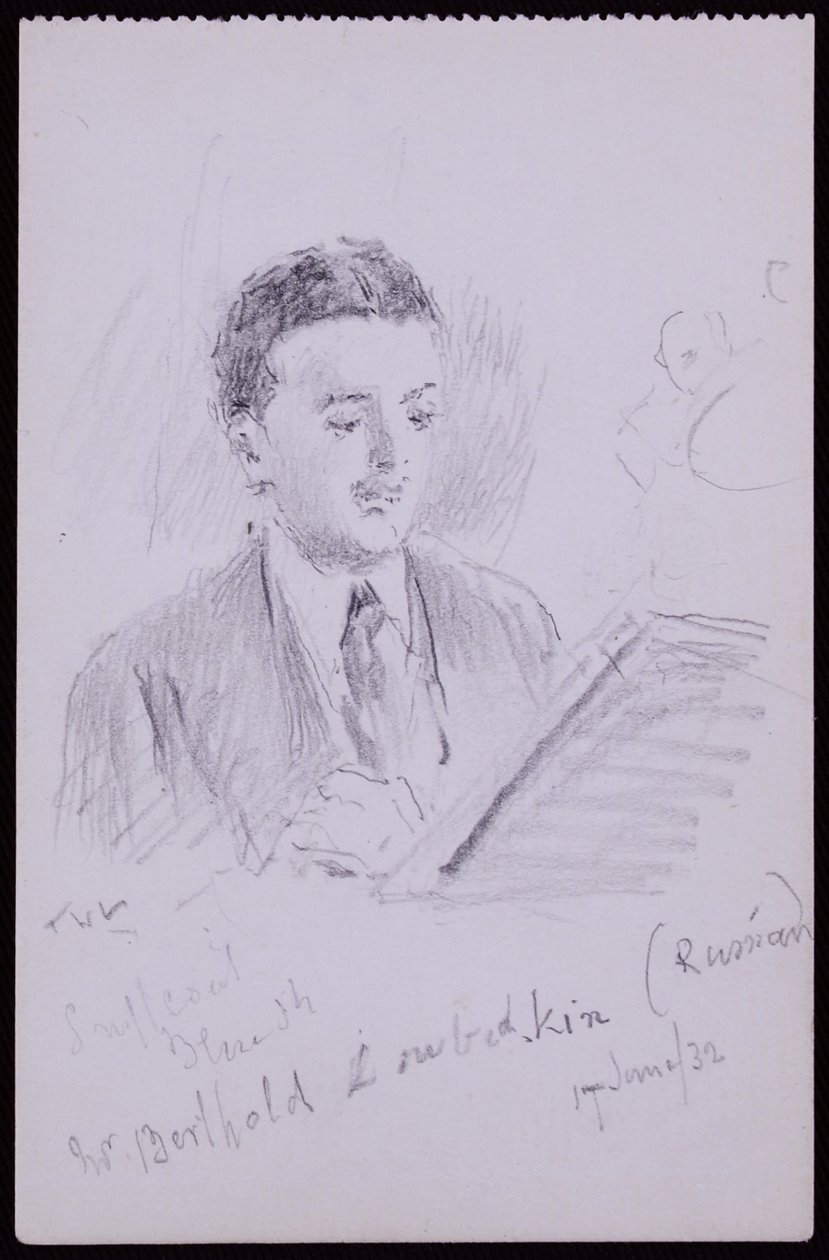 Portrét Bertholda Lubetkina od Francis Wilfred Lawson