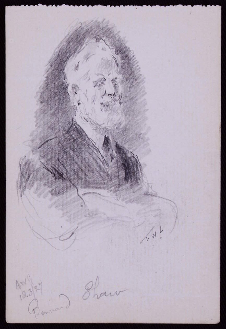 Portrét George Bernarda Shawa od Francis Wilfred Lawson