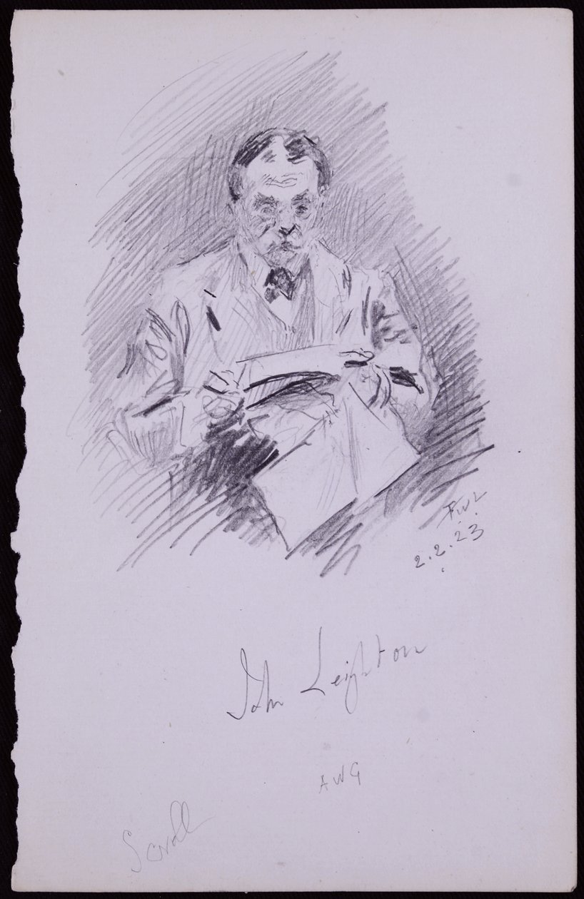 Portrét Johna Leightona od Francis Wilfred Lawson