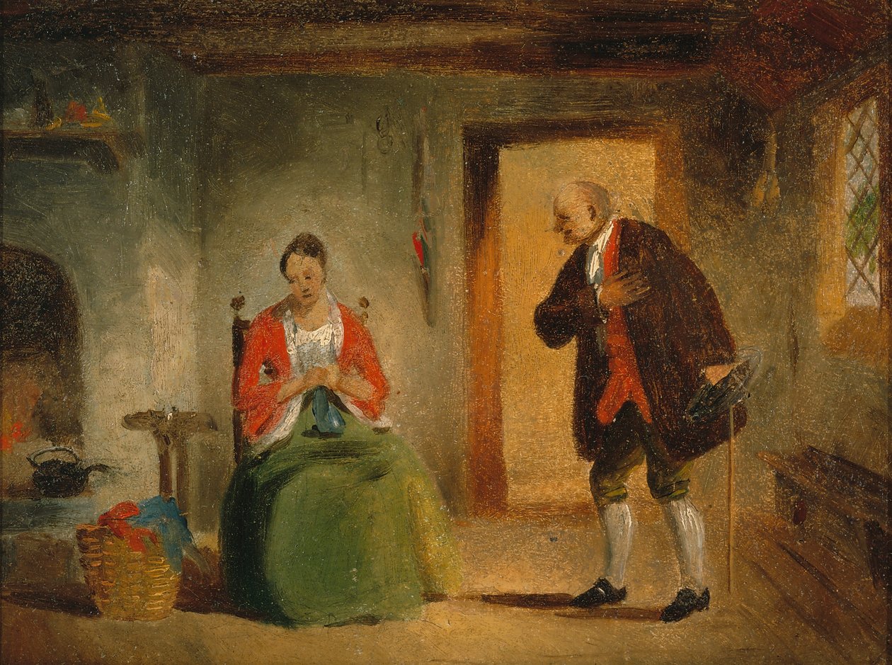 Vnitřní studie, 1835-63 (olej na papíře připevněný na palubě) od Francis William Edmonds