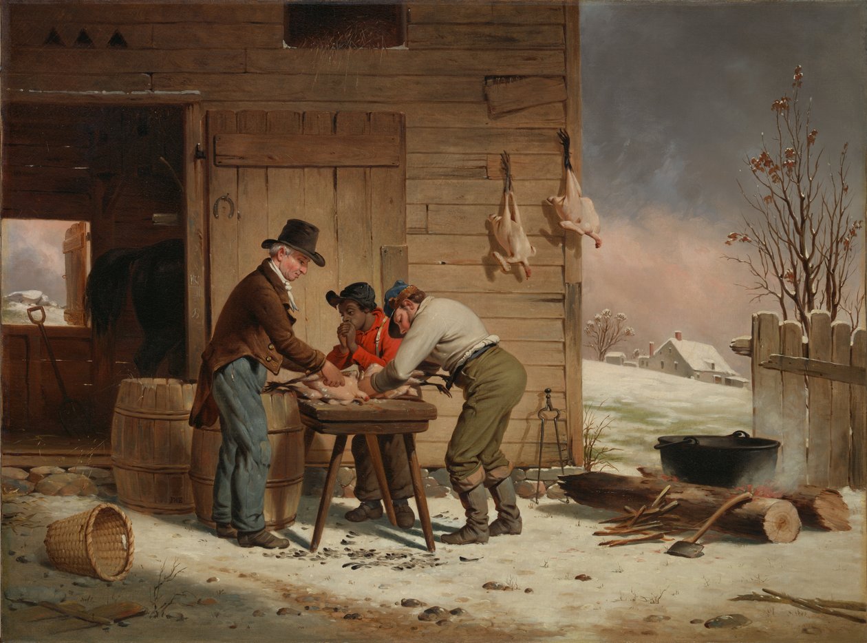 Příprava na Vánoce škubání krůt, 1851. od Francis William Edmonds
