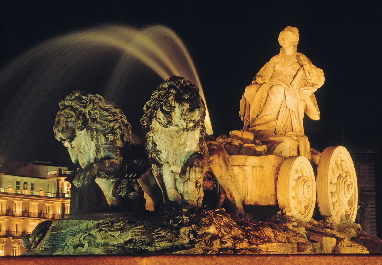 Fontána Cybele v noci, 1780 od Francisco and Michel, Robert Gutierrez
