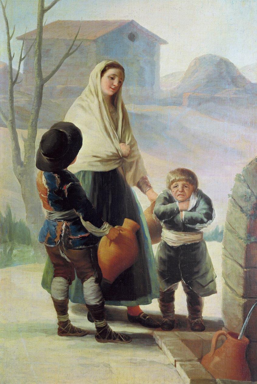 Žena a dvě děti u fontány, 1786-7 od Francisco de Goya