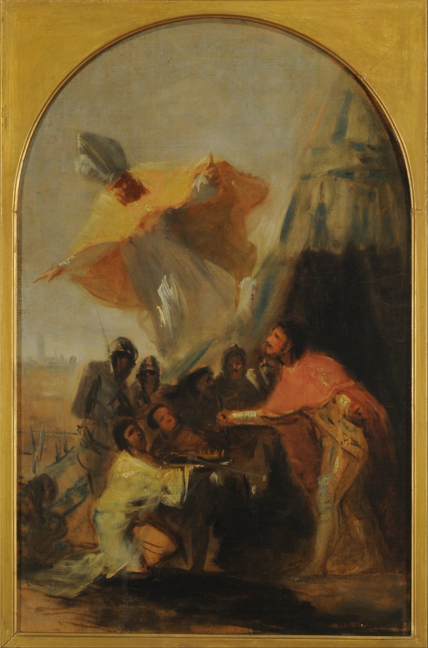 Vzhled svatého Isidora králi Ferdinandu Svatému před hradbami Sevilly od Francisco de Goya