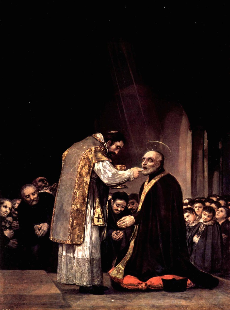 Poslední přijímání svatého Josefa z Calasanzy od Francisco de Goya