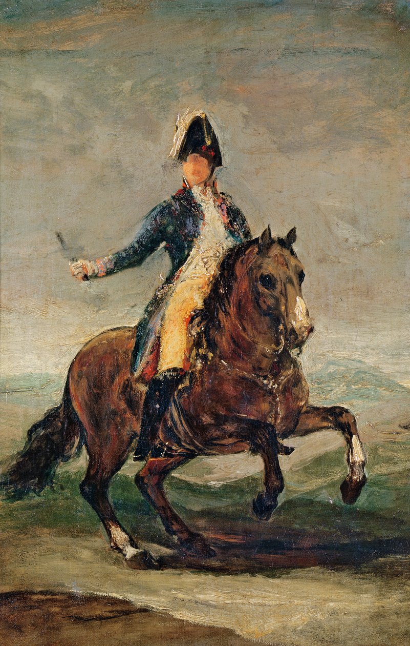 Jezdecký portrét španělského krále Ferdinanda VII. (1784-1833). od Francisco de Goya