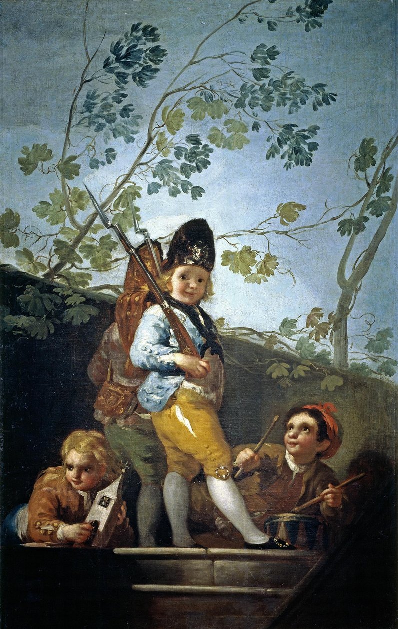Kluci hrající si na vojáky od Francisco de Goya