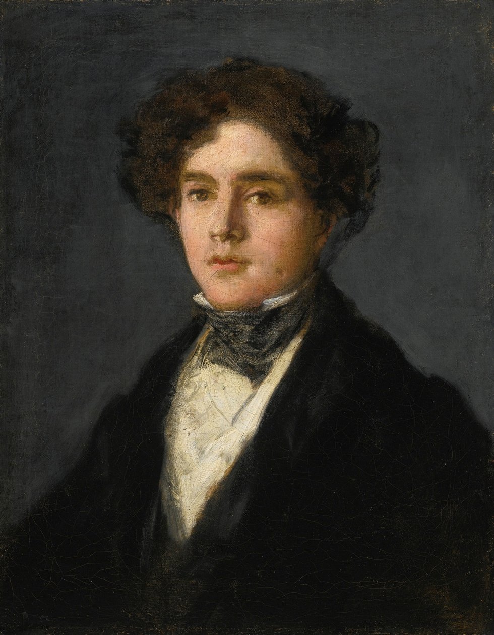 Portrét vnuka umělců Mariana Goyi v černém kabátu a černé pažbě od Francisco de Goya