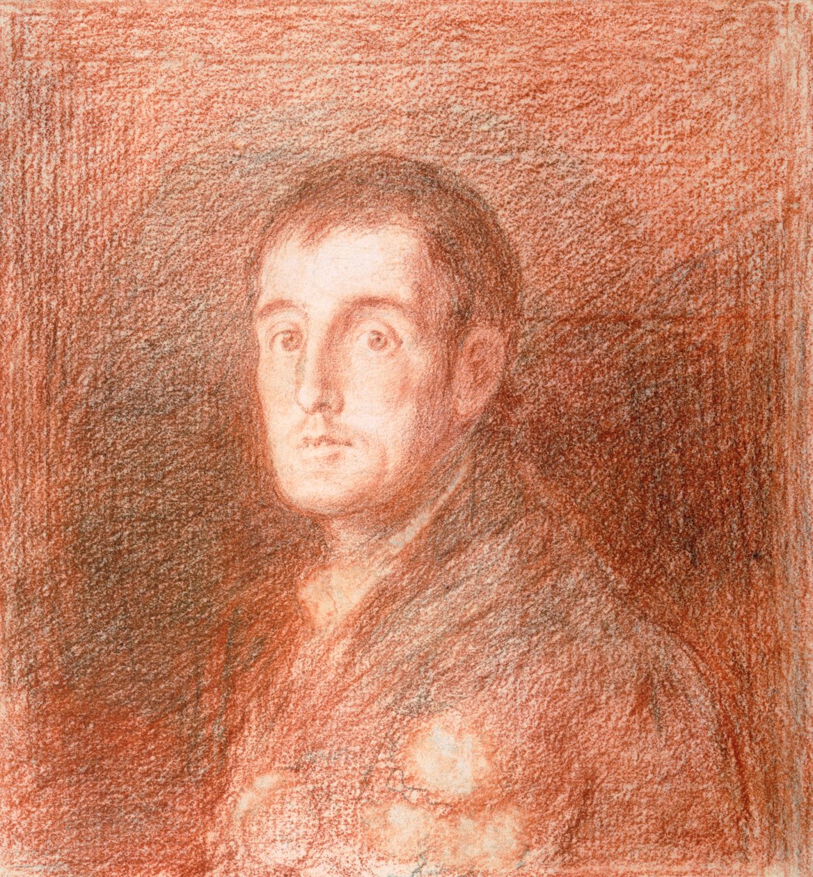 Studie k jezdeckému portrétu vévody z Wellingtonu (1769-1852) kolem roku 1812 (červená křída na grafitu) od Francisco de Goya
