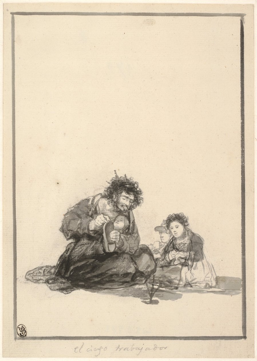 Slepý pracovník, c. 1815-1820 od Francisco de Goya