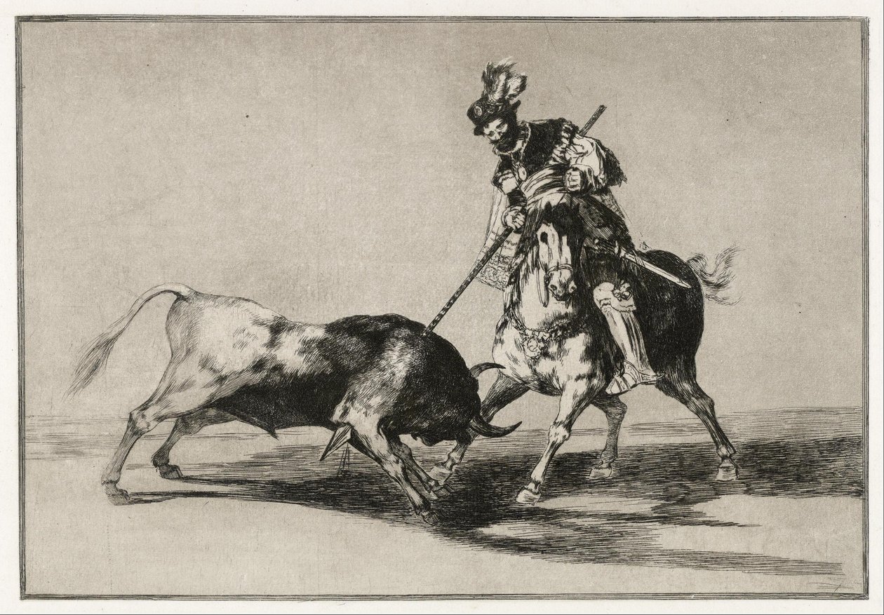 Cid Campeador útočící na býka kopím od Francisco de Goya