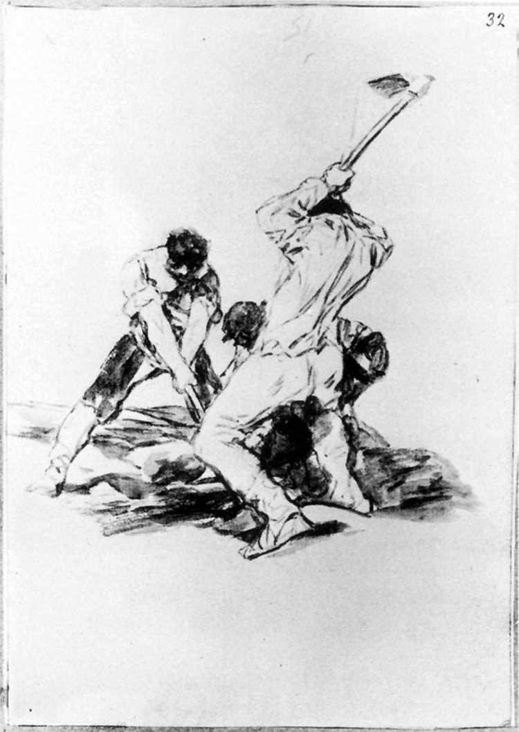 Kopání tří mužů od Francisco de Goya