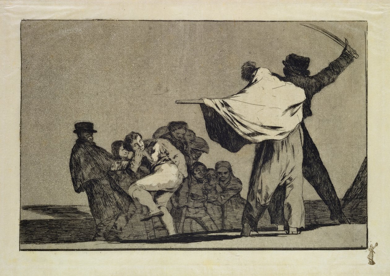 Dobře známý Folly, ze série Follies, kolem 1815-24 (lept a akvatinta na japonském papíře) od Francisco de Goya