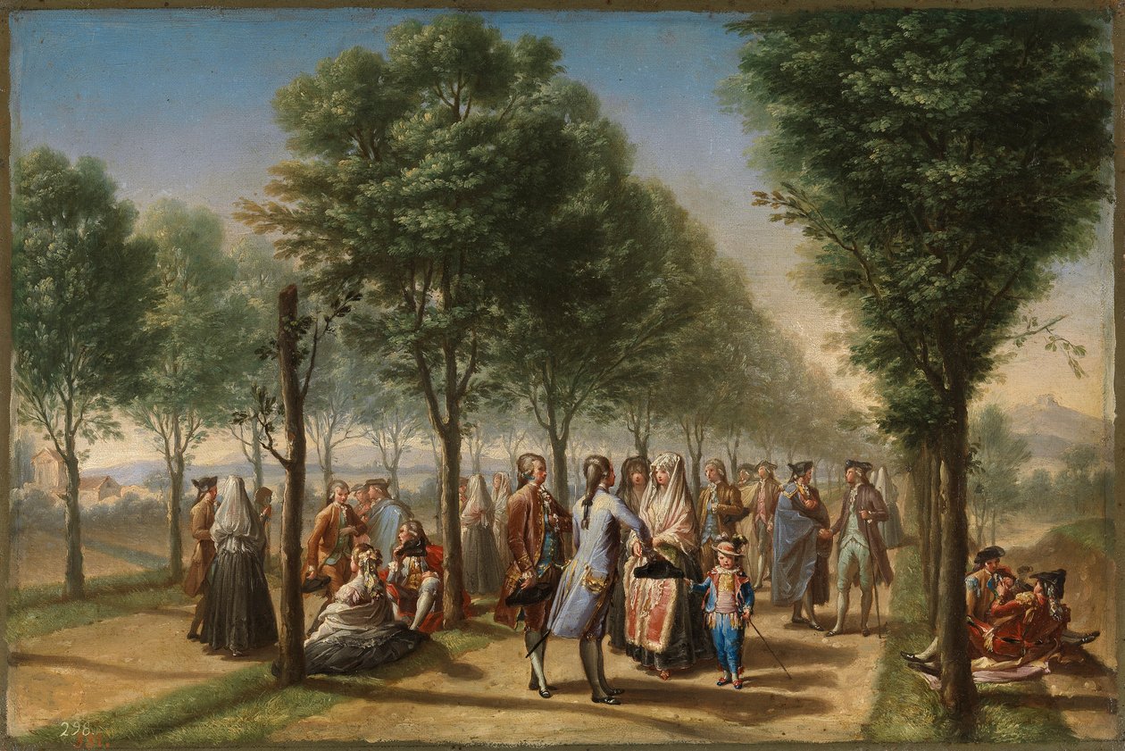 Paseo de las Delicias v Madridu od Francisco Bayeu y Subias