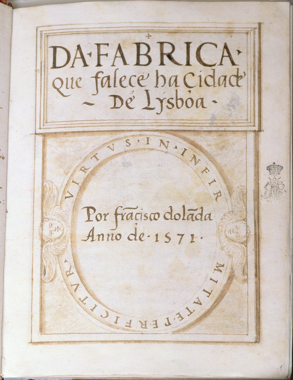 Strana 1 knihy Z továrny, která umírá ve městě Lysboa od Francisca Dolady, 1571 od Francisco Dolada