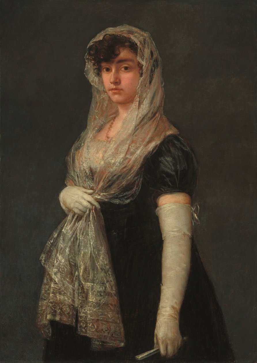 Mladá dáma na sobě Mantillu a Basquinu od Francisco de Goya