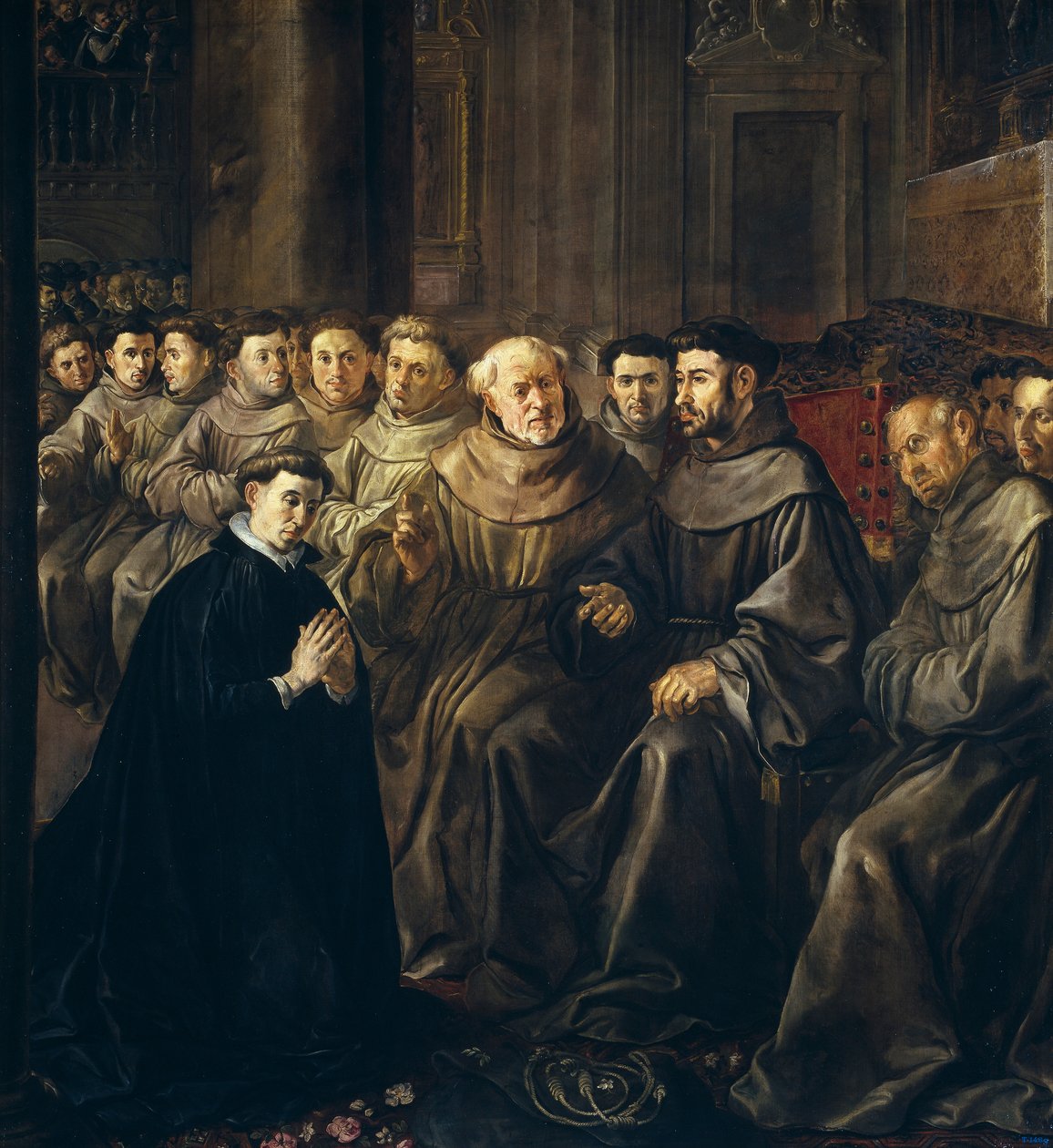 Svatý Bonaventura vstupuje do františkánského řádu od Francisco Herrera the Elder