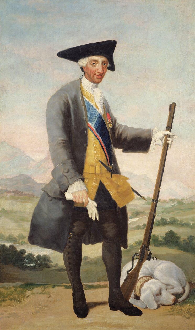 Král Carlos III v loveckých šatech, kolem roku 1786 od Francisco de Goya