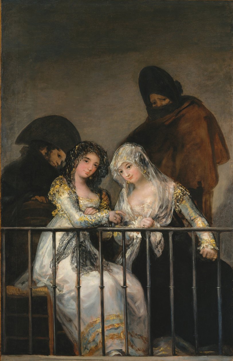 Majas na balkoně, cca 1800-10 od Francisco de Goya