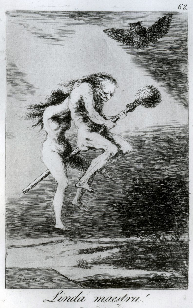 Pěkná učitelka!, deska 68 „Los caprichos“, 1799 od Francisco de Goya