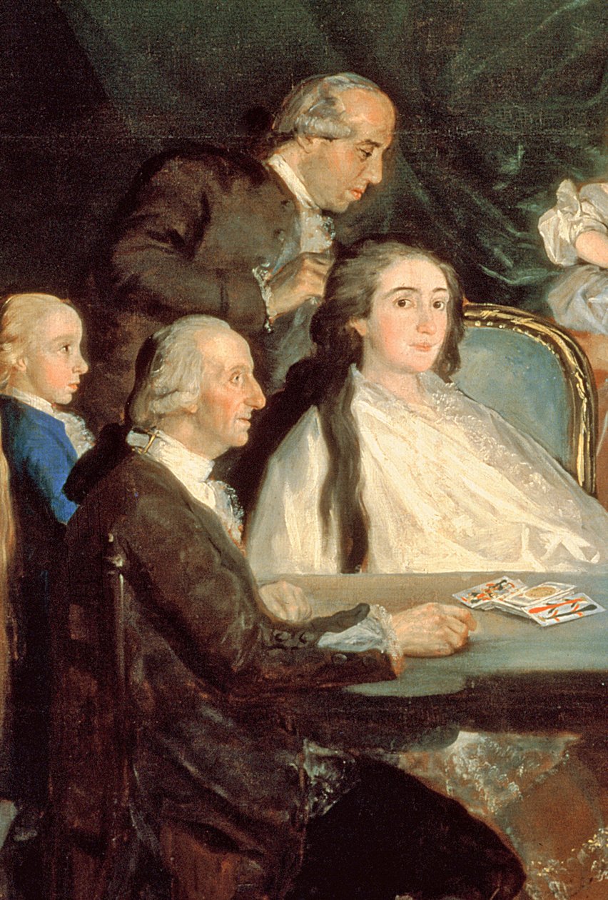 Rodina infanta Dona Luise de Borbon, 1783-84 olej na plátně detail 214612 od Francisco de Goya