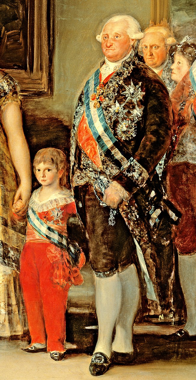 Španělský král a královna, Karel IV. a Marie Luisa s rodinou, 1800 (detail 471) od Francisco de Goya