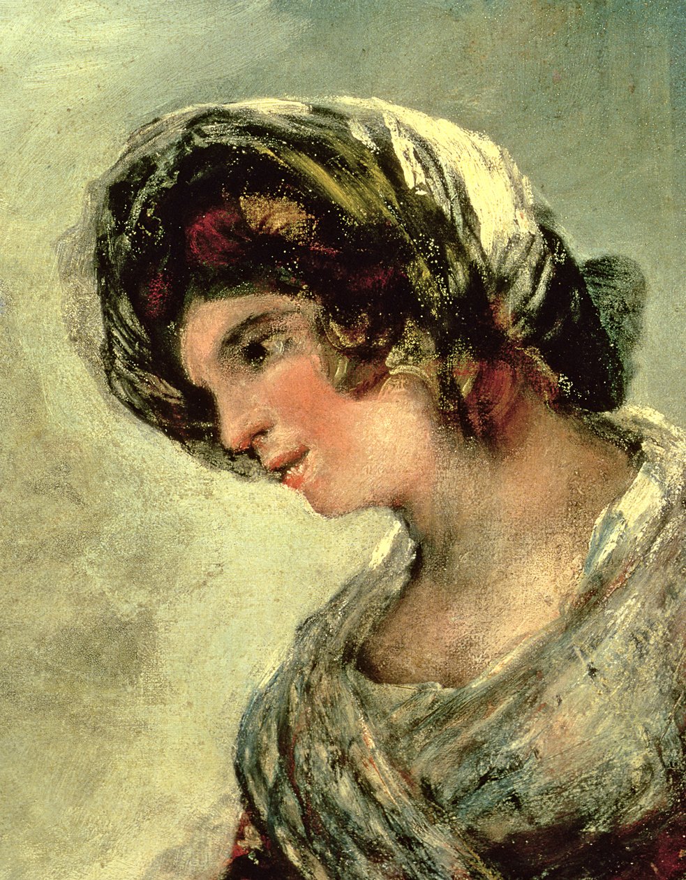 Dojička z Bordeaux, asi 1824 olej na plátně detail 12861 od Francisco de Goya