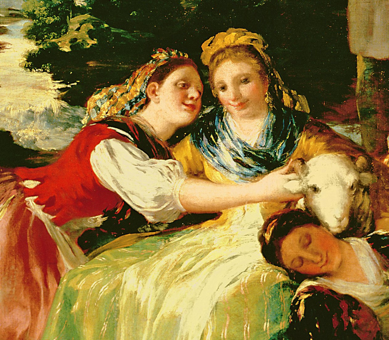 Pračky, před rokem 1780 olej na plátně detail 61169 od Francisco de Goya