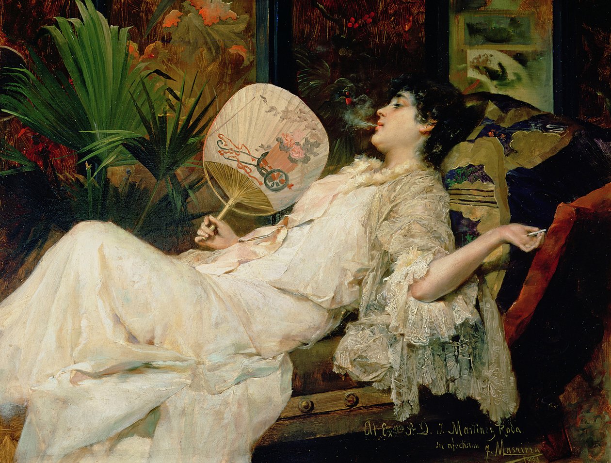 Mladá žena kouří, 1894 od Francisco Masriera y Manovens