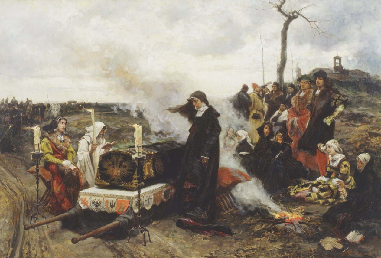 Johanka Kastilská na pohřbu svého manžela od Francisco Pradilla y Ortiz