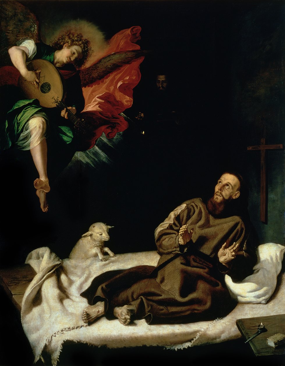 Svatý František utěšovaný andělským hudebníkem od Francisco Ribalta