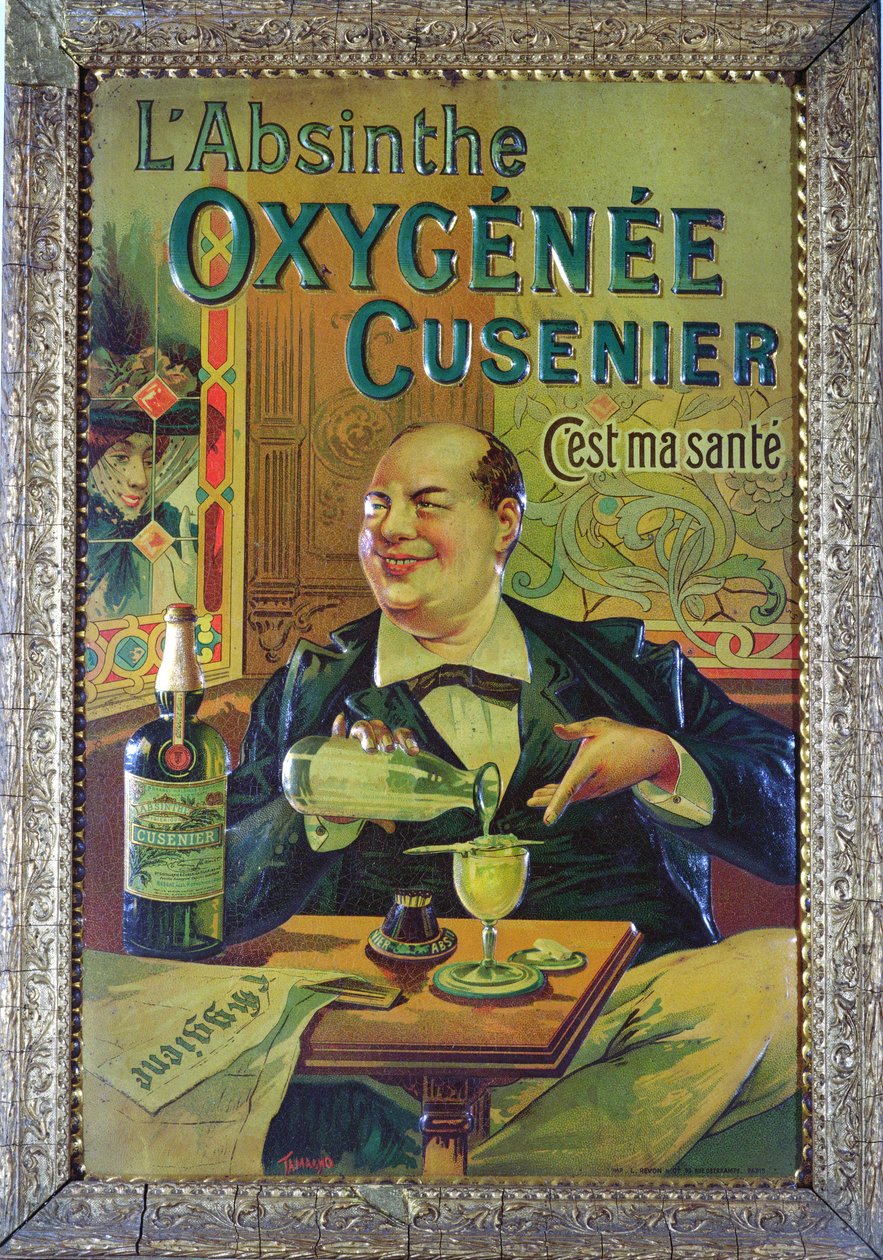 Plakát propagující "Oxygenee Cusenier Absinthe od Francisco Tamagno