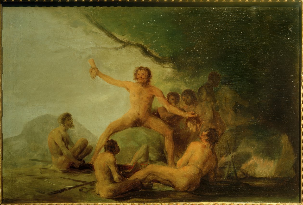 Kanibalové ukazující lidské ostatky od Francisco de Goya