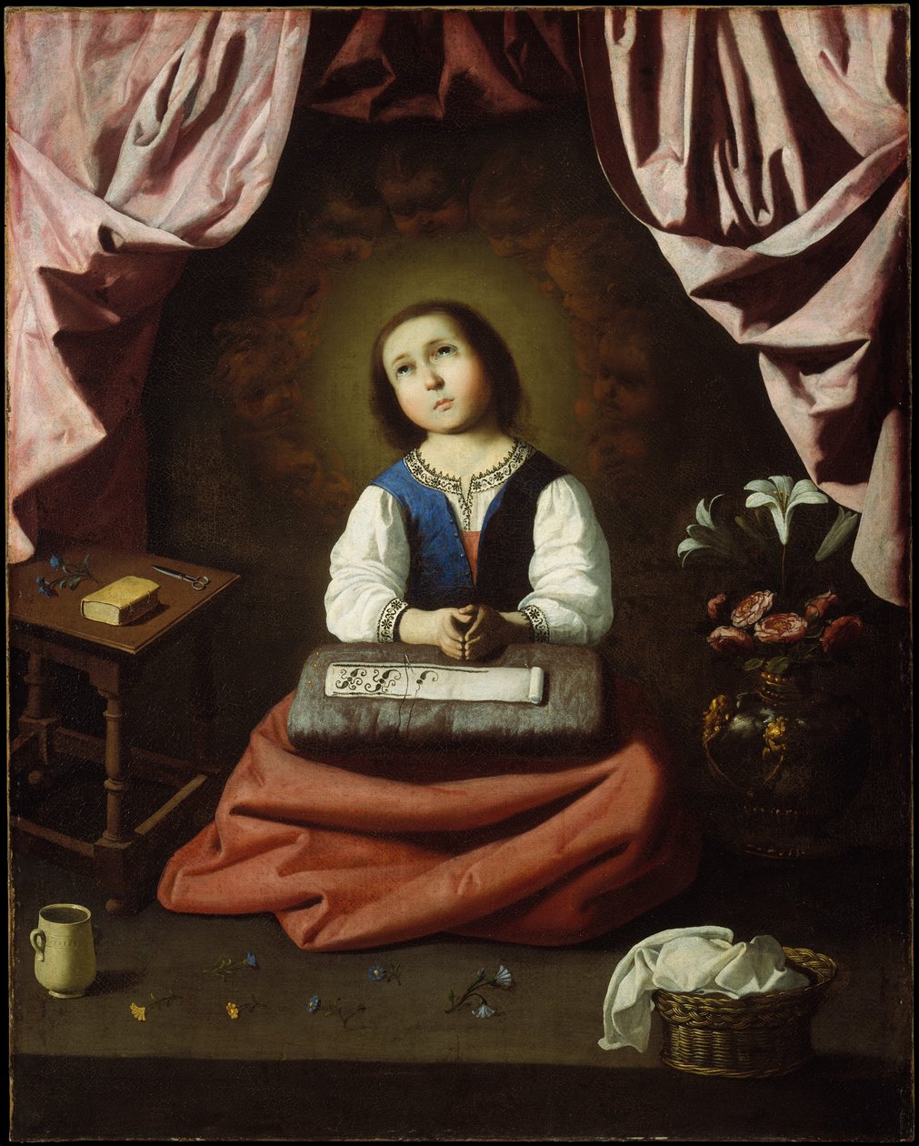 Panna Maria se modlí od Francisco de Zurbaran