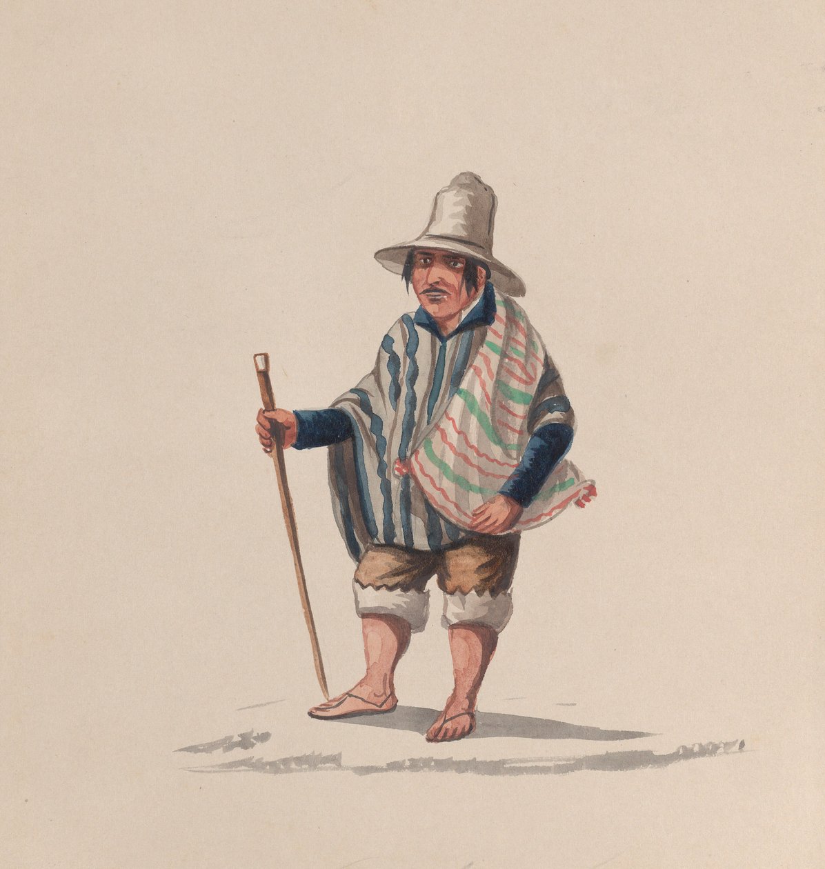 Peruánský muž ze skupiny kreseb zobrazujících peruánský kroj, ca. 1848. od Francisco