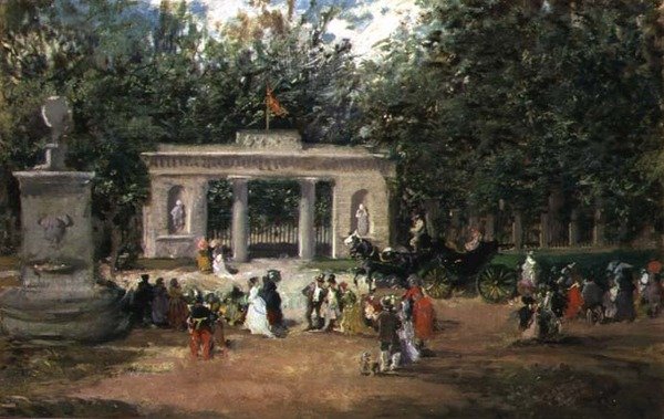 Brána botanické zahrady v Madridu z muzea Prado od Francisco Domingo Marqués