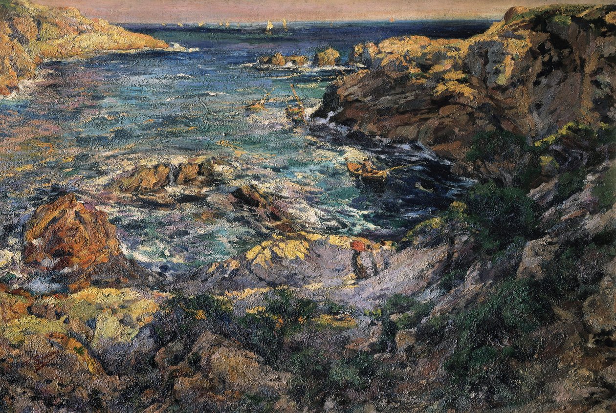 "" Pohled na pobřeží Aiguablava ve Španělsku "" Obraz Francesca Gimena i Arasa (1858-1927) Konec 19. začátek 20. století Barcelona. Národní muzeum umění Katalánska. od Francisco Gimeno y Arasa
