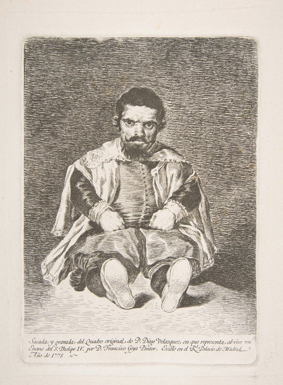 Trpaslík a trpaslík známý jako El Primo podle Diega Velázqueze, 1778. od Francisco de Goya