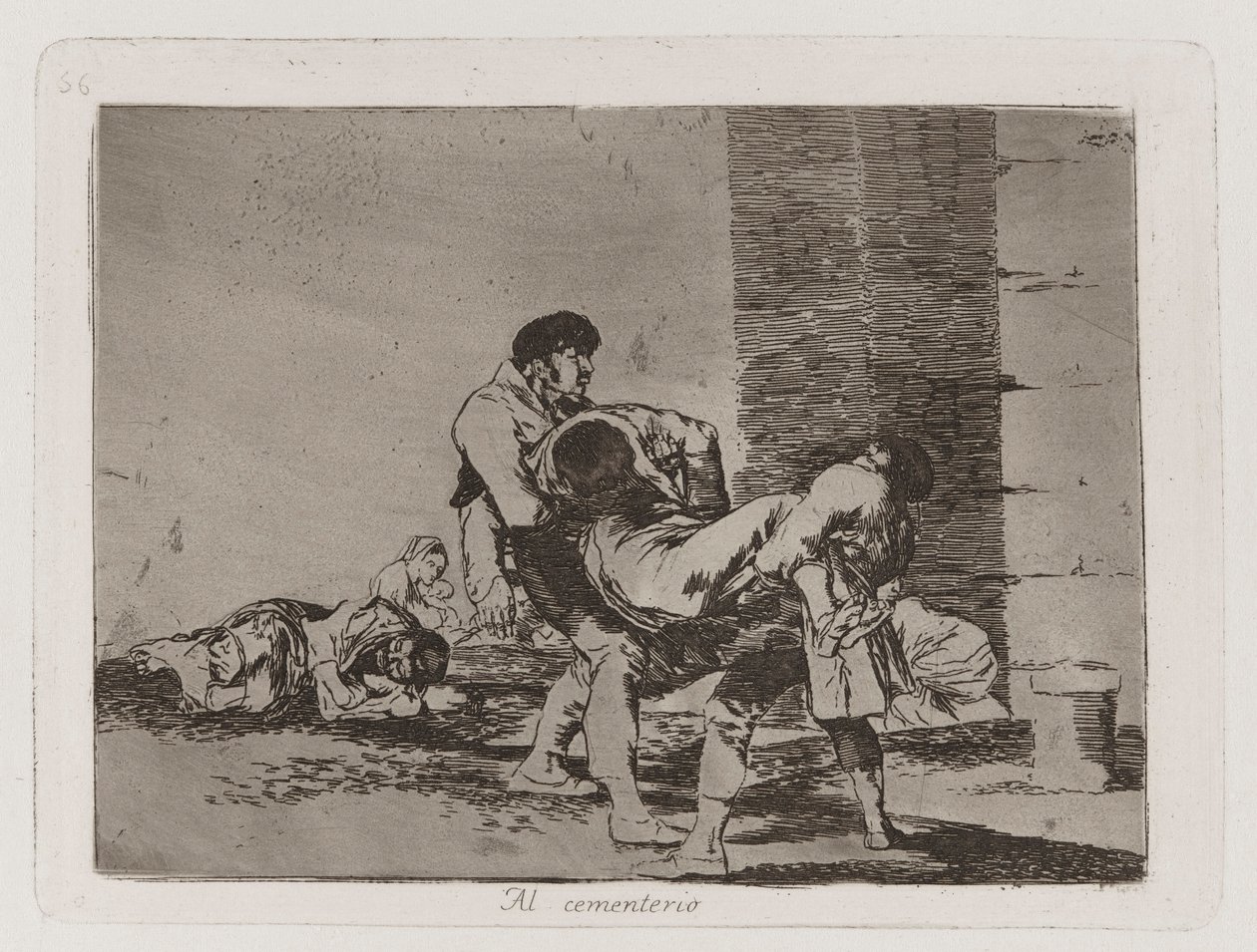 Na hřbitov, deska 56 z The Disasters of War od Francisco de Goya