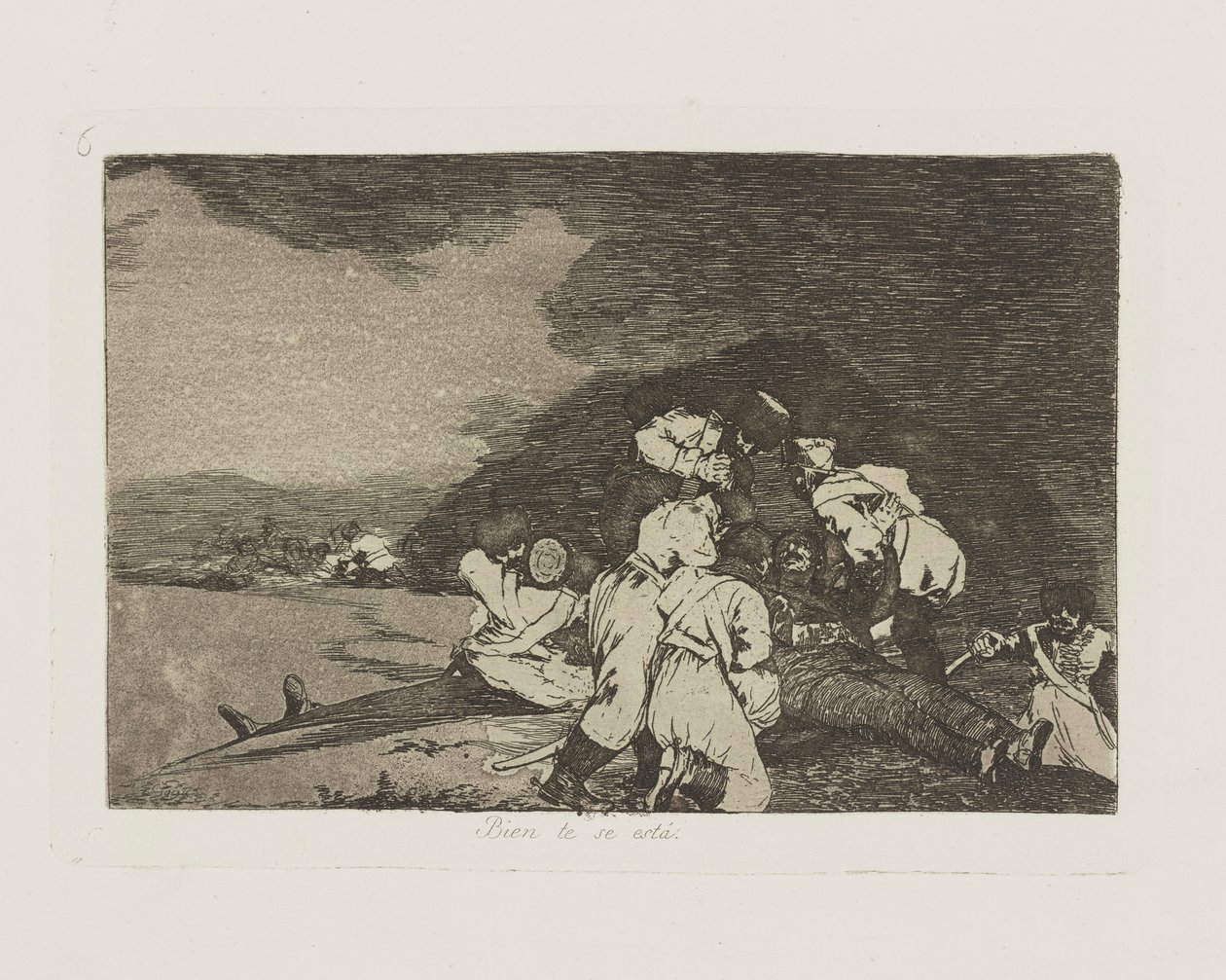 máš se dobře. (Slouží vám správně.), pl. 6 ze série The Disasters of War od Francisco de Goya