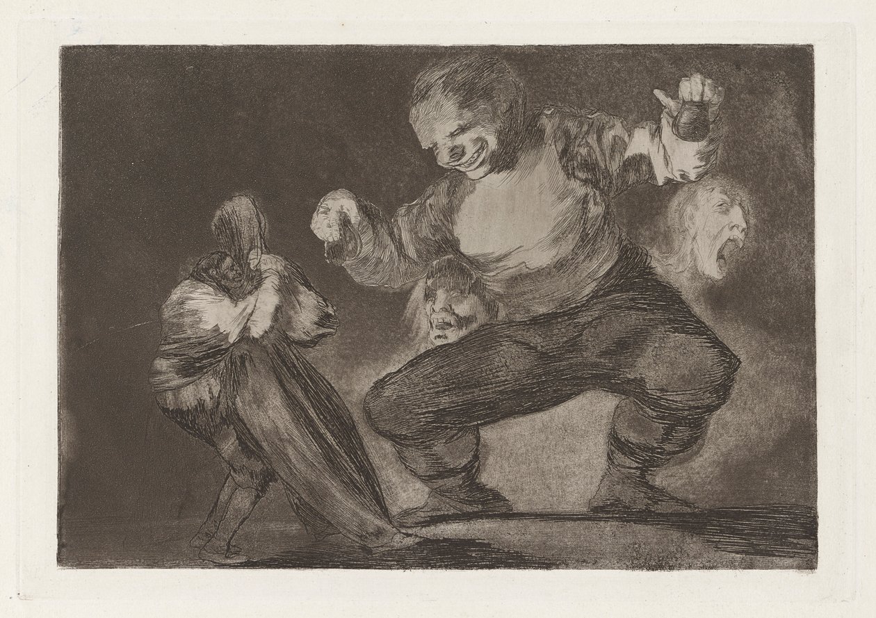 Bobalic?n (Simpleton), také známý jako Po neřesti přichází Fornicio (Po neřesti přichází smilstvo), ze série Los absurdities (Los proverbios) od Francisco de Goya