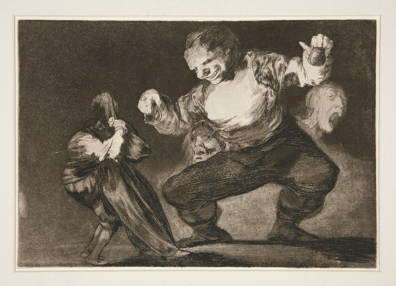 Bobalic?n (Simpleton), pl. 4 ze série Los proverbios od Francisco de Goya