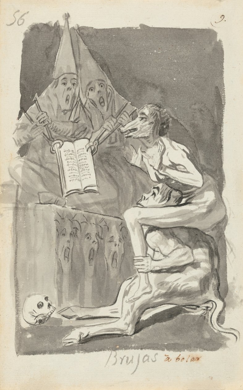 Brujas à volar (Čarodějnice se připravují k letu) [verš] od Francisco de Goya